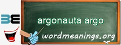 WordMeaning blackboard for argonauta argo